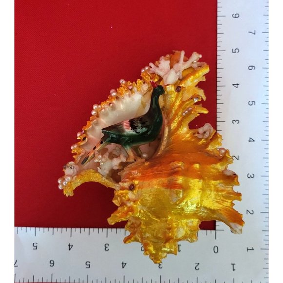 Bird Standing on Sea Shell Table Decor - Picture 8 of 12